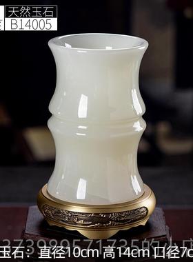 正品石诚记天然玉石大号毛笔笔摆件古国装筒饰礼品中风复创意个性