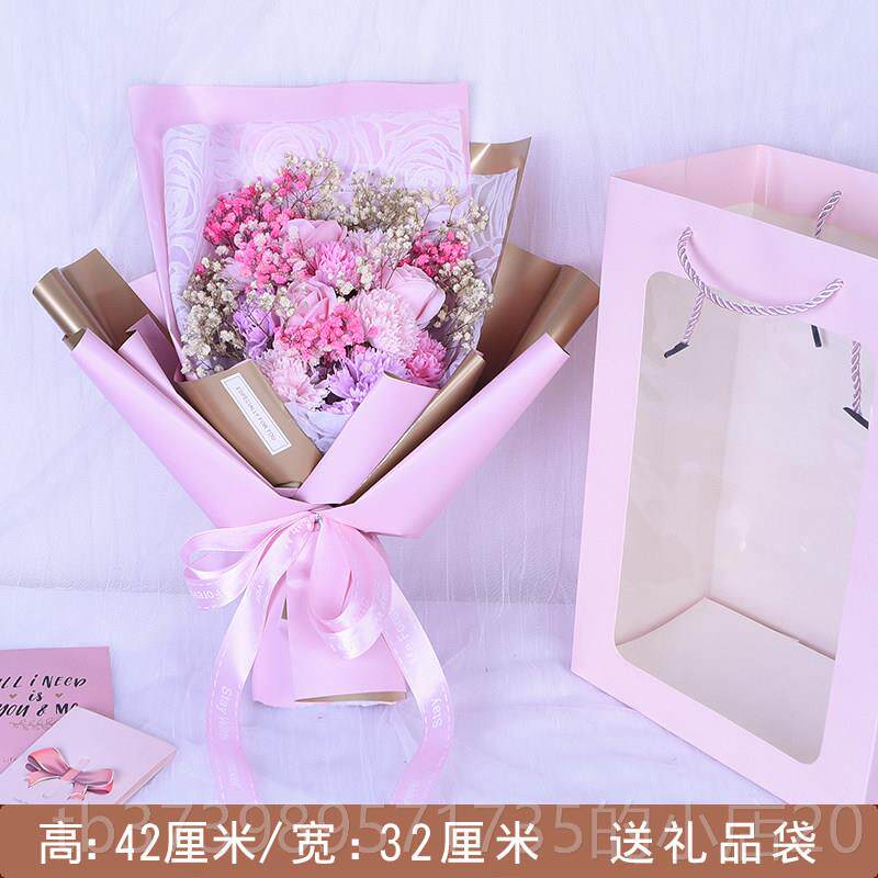 正品母亲节礼物用送师香皂花真礼盒康乃馨惊喜妈老妈婆婆实彷玫瑰