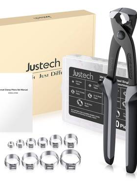 Justech 100 PCS 304 Stainless Steel Single Ear Hose Clamps 5