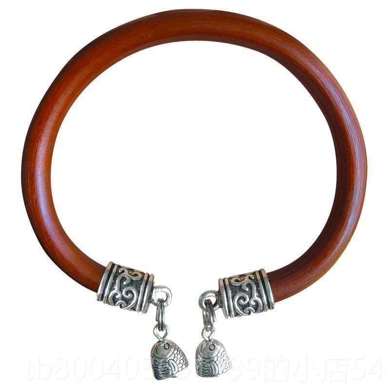 高档西藏天然吊正品鸡血铃藤手镯女坠款男银铛藏镯情侣民族风木质