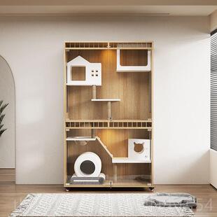 高档宠物展示猫柜实别墅木猫笼猫咪产房繁育柜大型猫舍窝寄养柜猫