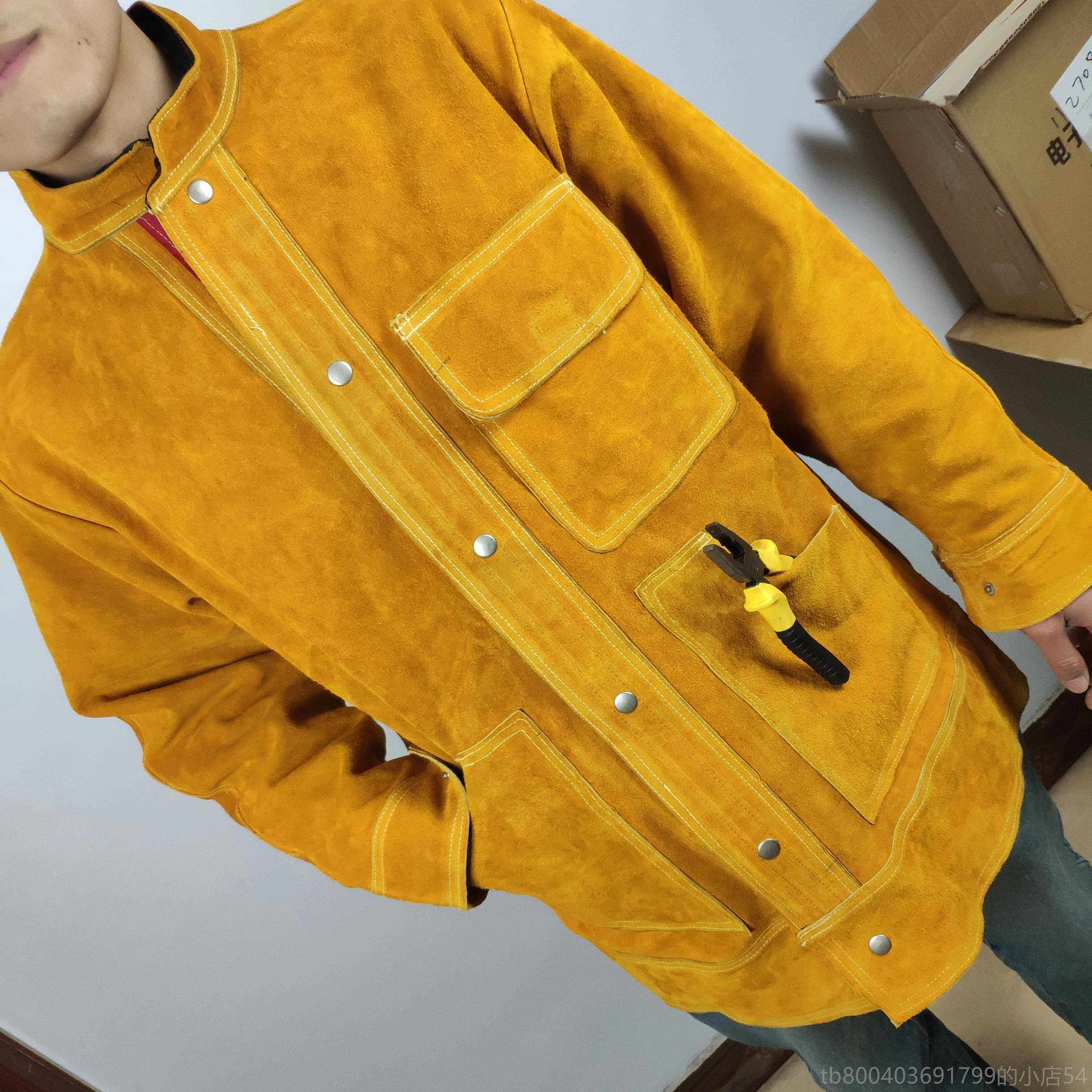 高档牛皮电焊隔工作衣包服防火阻燃耐磨热防辐射敖防用护品