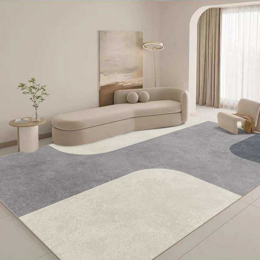 意大利设计师仿羊绒TPR地毯客厅现代简约样板间极简高端风地毯图