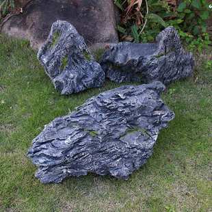 仿真黑山石假山石头户外庭院造景装饰室内软装大商场橱窗布置道具