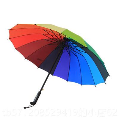 新款雨伞长柄自动生直16骨学伞防风遮阳彩杆o虹晴雨伞定制log广告