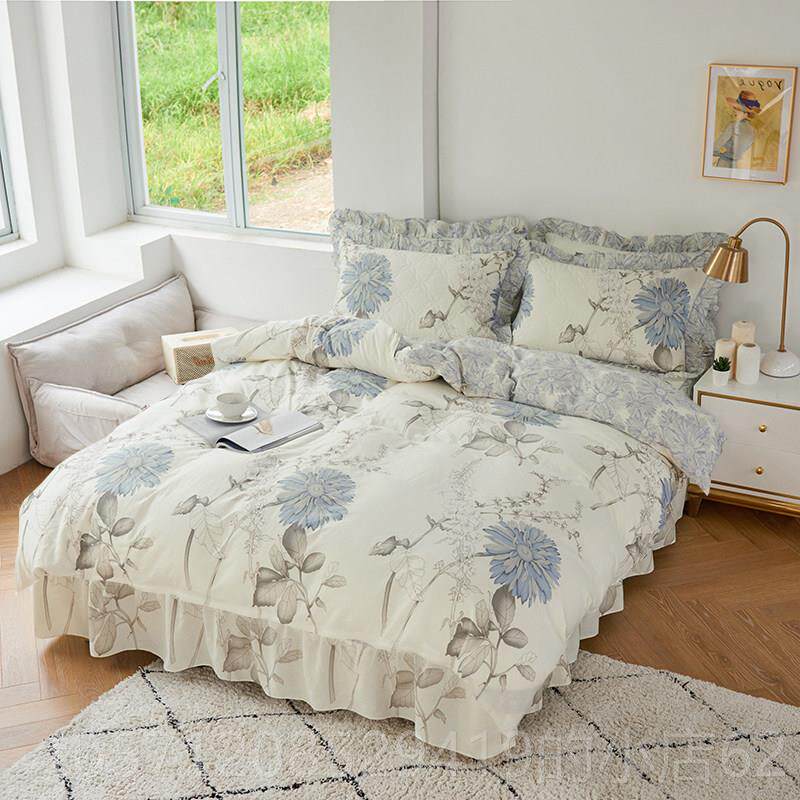 新款夹四件套全纯棉床1罩床棉上用品加厚床笠加棉棉床裙式床套床