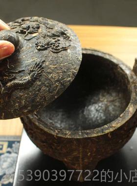 新款中式普洱工艺茶鼎摆件创意开茶雕办公室桌面柜酒装饰礼品商务