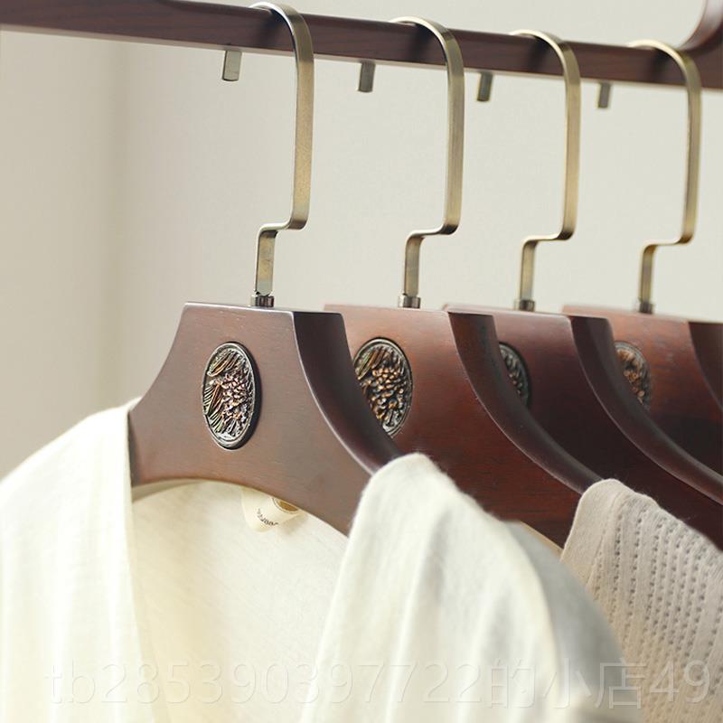 新款那澜多实好式简木衣架子宽肩美复古木头衣撑家用约无痕防滑挂