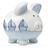 新款 美国存口小猪猪陶瓷钱进罐创意摆存钱筒超大件家用儿童大人硬