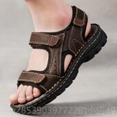 男凉鞋 2025款 季 新款 真皮青少年沙滩鞋 潮上班新高端外士穿司机专夏