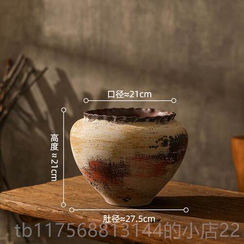 正品旧景德覆古镇陶瓷花瓶做厅柴烧工艺花盆手工捏花器客桌面禅意