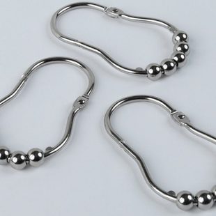 2022年新款华贵时尚浴帘门帘窗帘隔断帘花生卡圈不锈钢五滚珠挂钩