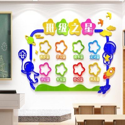 新开学教室布置装饰班级进步学习阅读之星文化墙纸小学黑报班墙贴,家居饰品,文化墙贴,淘宝优惠券,粉丝福利购,淘宝优惠卷