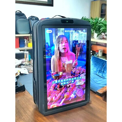 广告机背包21.5寸显示屏手机直播投屏LCD背包移动广告机LED背包
