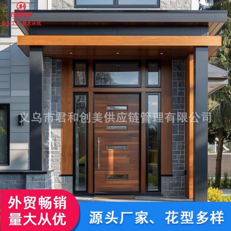 别墅全铝转轴门自建房高端入户门酒店感应玻璃门 安全防盗铜门