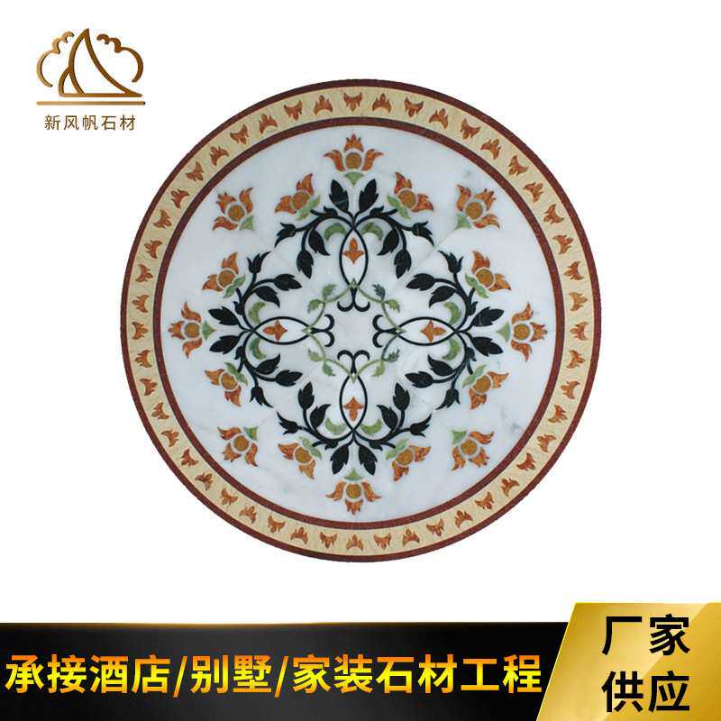 水刀拼花图 客厅玄关过道抛金砖 中式古典走廊拼花艺术地板砖供应