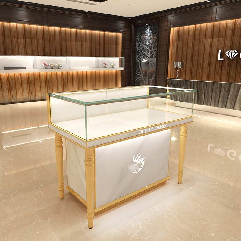 欧式玻璃展示柜台黄金珠宝展柜陈列展示柜玻璃精品展示柜