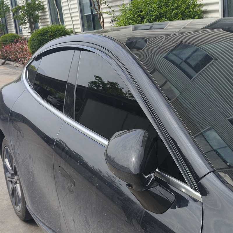 适用于银河E8晴雨挡汽车用品配件改装无边框款车窗挡雨眉板遮雨挡