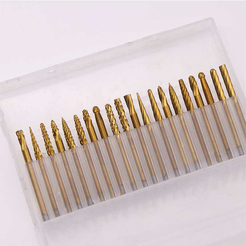 镀钛钨钢磨头硬质合金旋转锉 铣刀根雕工具木雕打磨头雕刻刀3*3mm