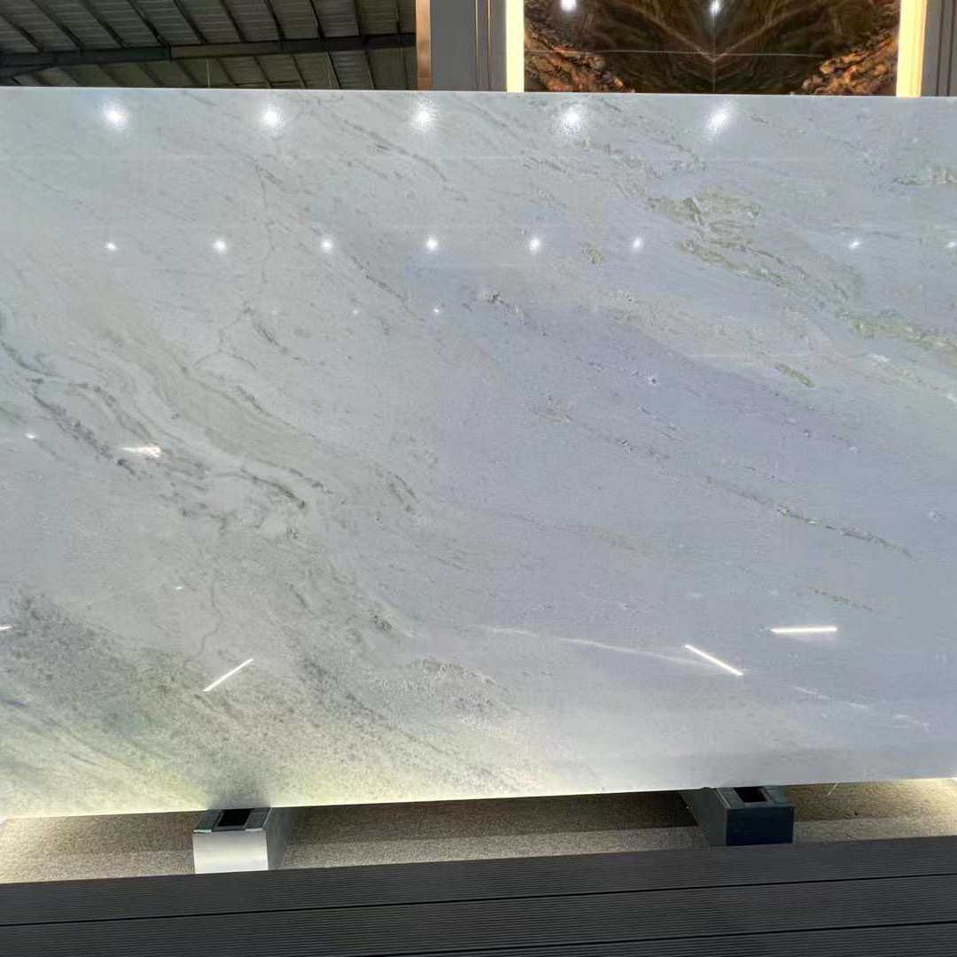 梦幻蓝水晶天然大理石背景墙大理石透光电奢石板电视墙面大理石纹