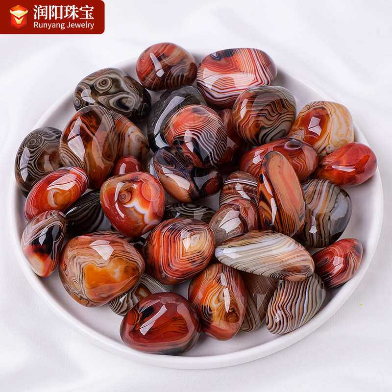 天然水晶缠丝玛瑙滚石大颗粒雨花石把玩水晶原石矿标鱼缸装饰石头