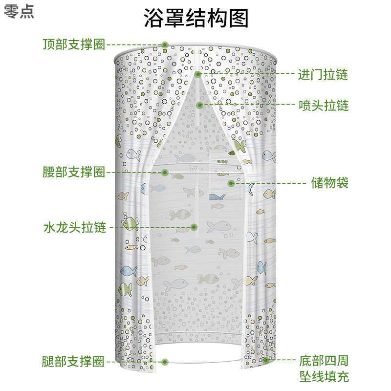 圆形洗澡浴罩成人宝宝家用浴帐加厚保温保暖冬天浴帘收拢储物围帐