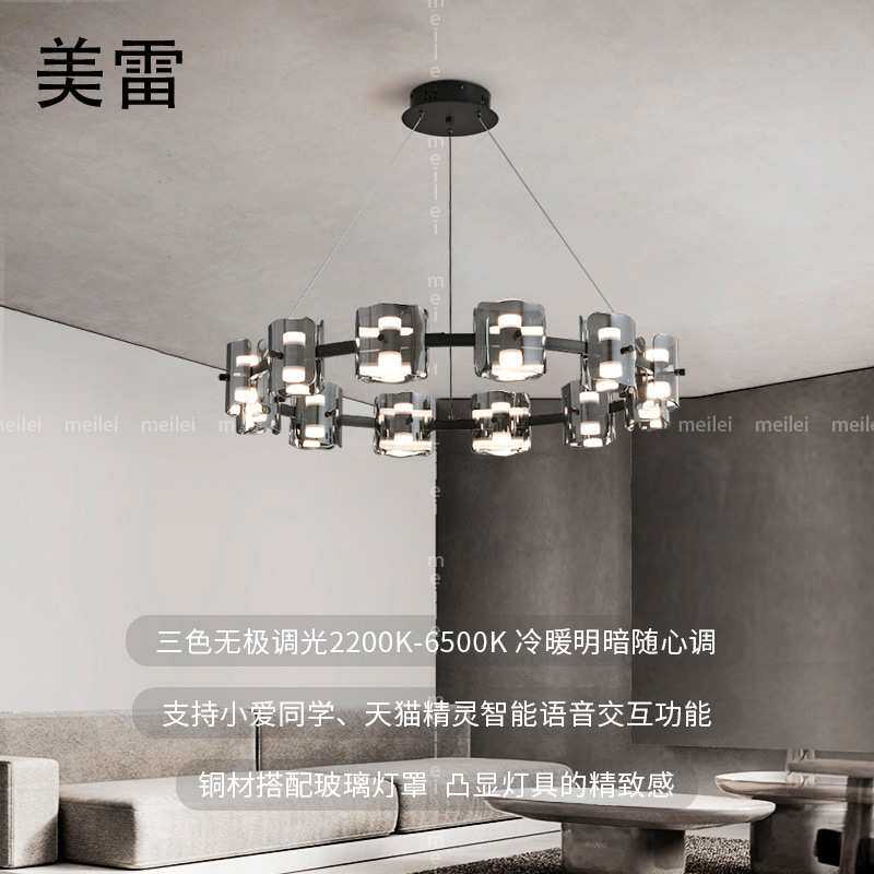 现代极简全铜餐厅吊灯创意个性时尚设计师高端玻璃简约意式吧吊灯