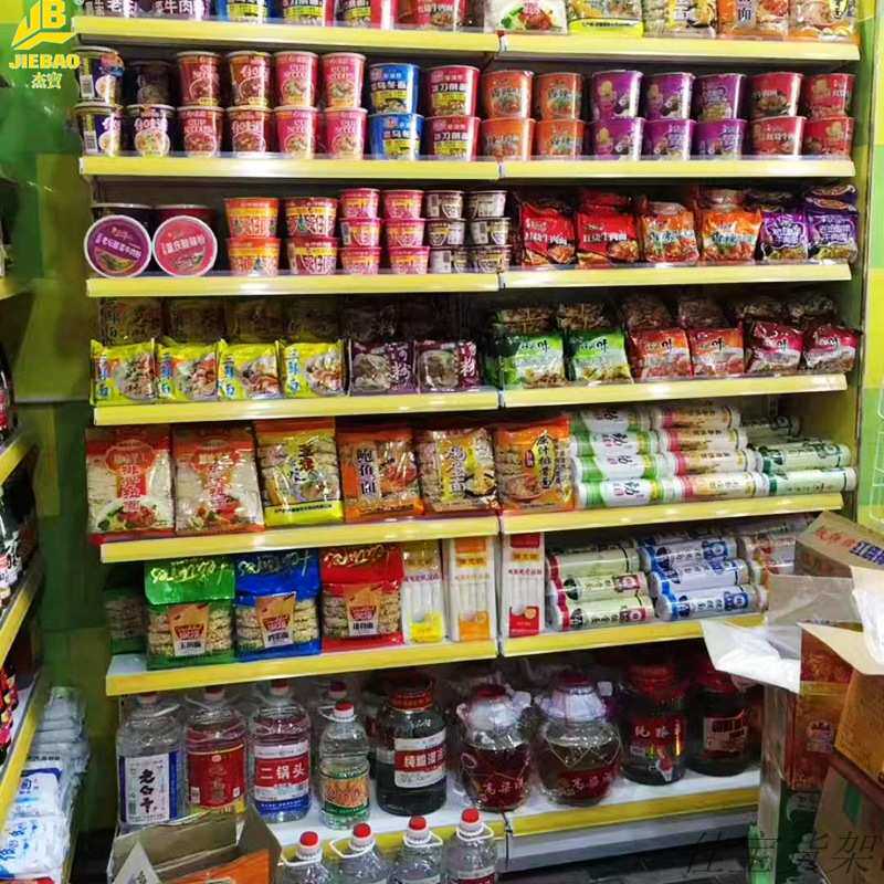 食品饮料展示柜货架便利店特产百货零食店钢木展架大小超市