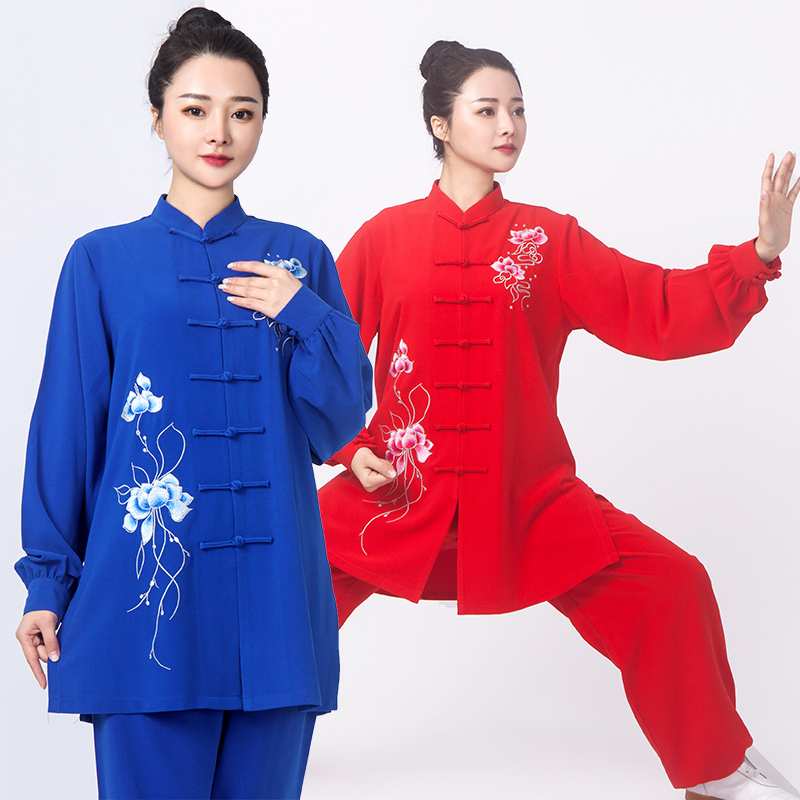降价春秋太极服女刺绣太极比赛演出服男健身气功晨练服装
