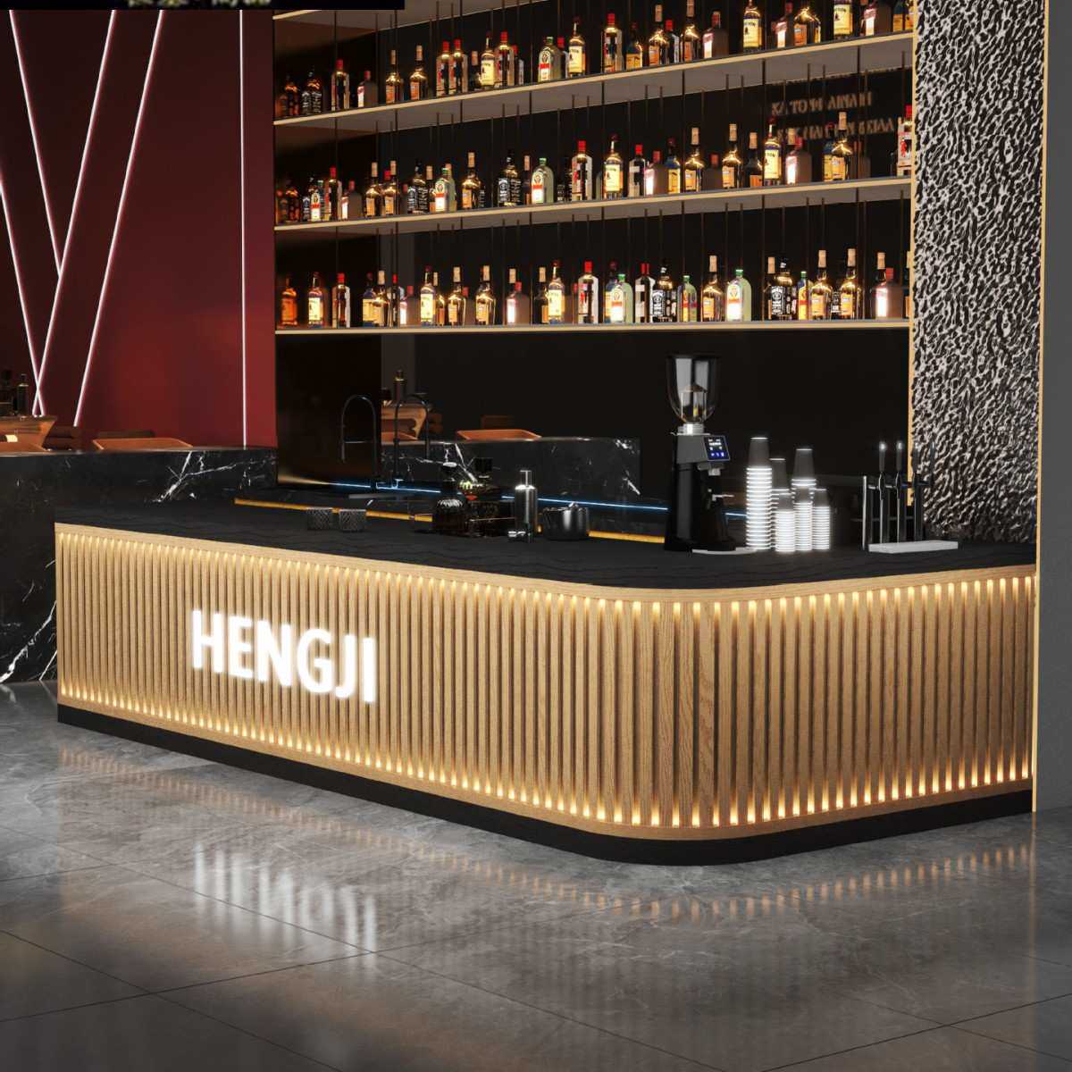 酒吧咖啡店烧烤店吧台桌公司前台奶茶店服装店圆弧转角收银台
