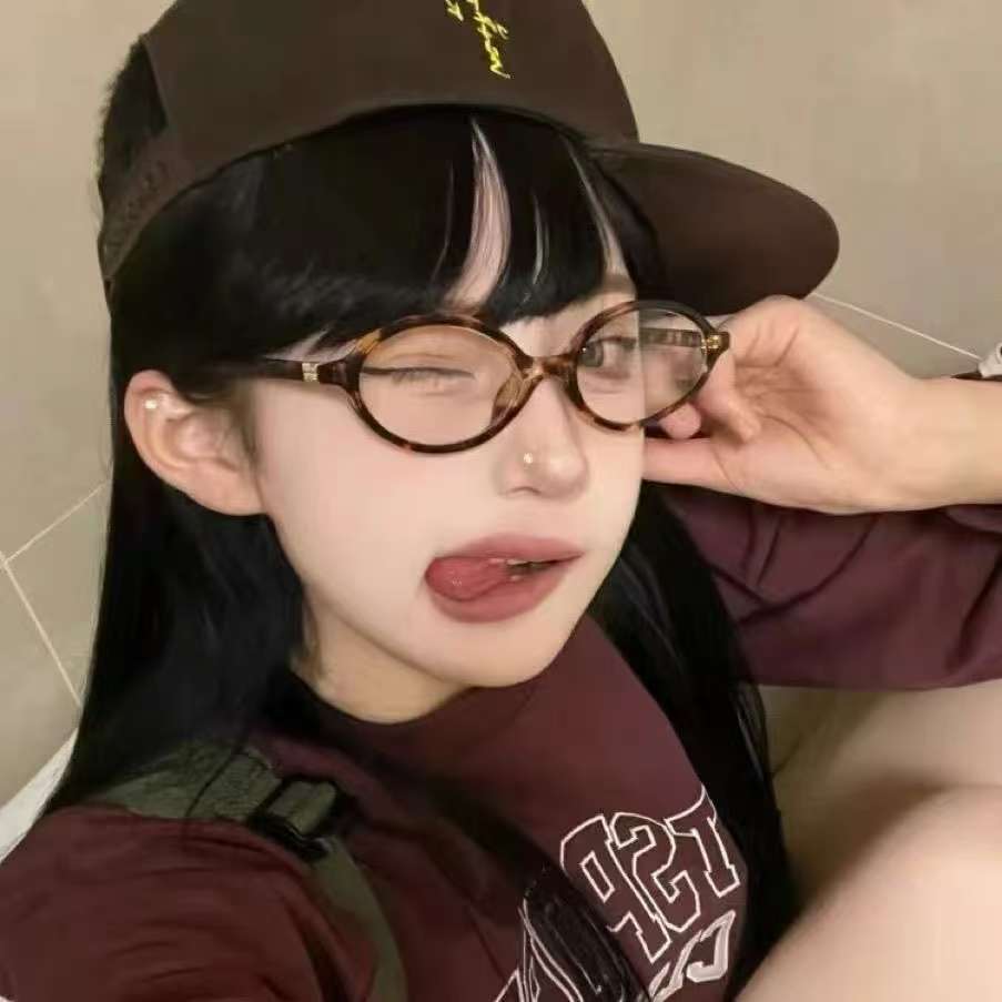复古书呆子椭圆玳瑁色眼镜女可配度数近视素颜显脸小眼睛框架ins