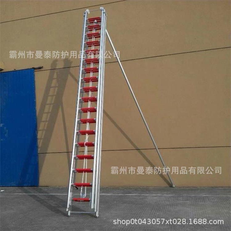可伸缩式三节金属梯H型铝合金无焊接升降梯多用途高空作业工程梯