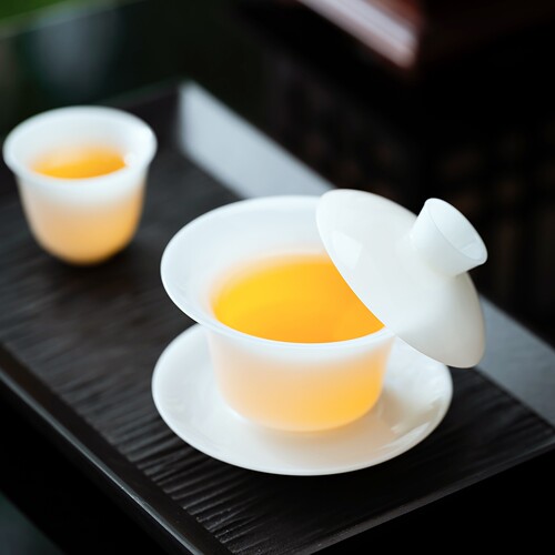 德化璞玉白瓷盖碗茶杯主人杯品茗杯公道杯高端素雅纯色喝茶杯单个