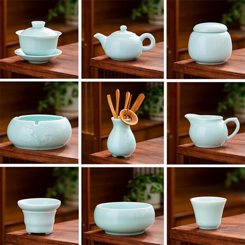 陶瓷功夫茶具套装单品盖碗泡茶壶过滤茶道茶洗公道杯海茶杯烟灰缸