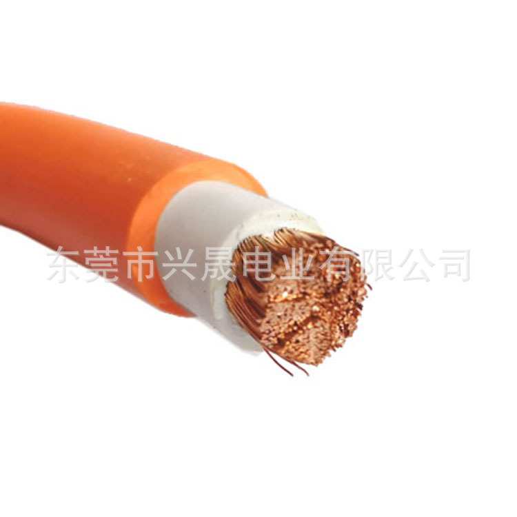 电焊线焊把线国标电焊线RV70平方电焊线橙色双胶耐磨电焊线