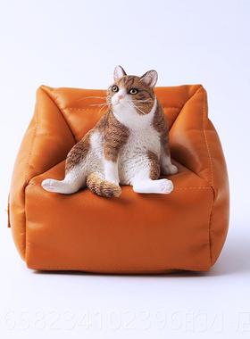 高档JXK 猫手3.0模型 仿真猫三花猫咪办宠物猫懒周橘边生日礼物小