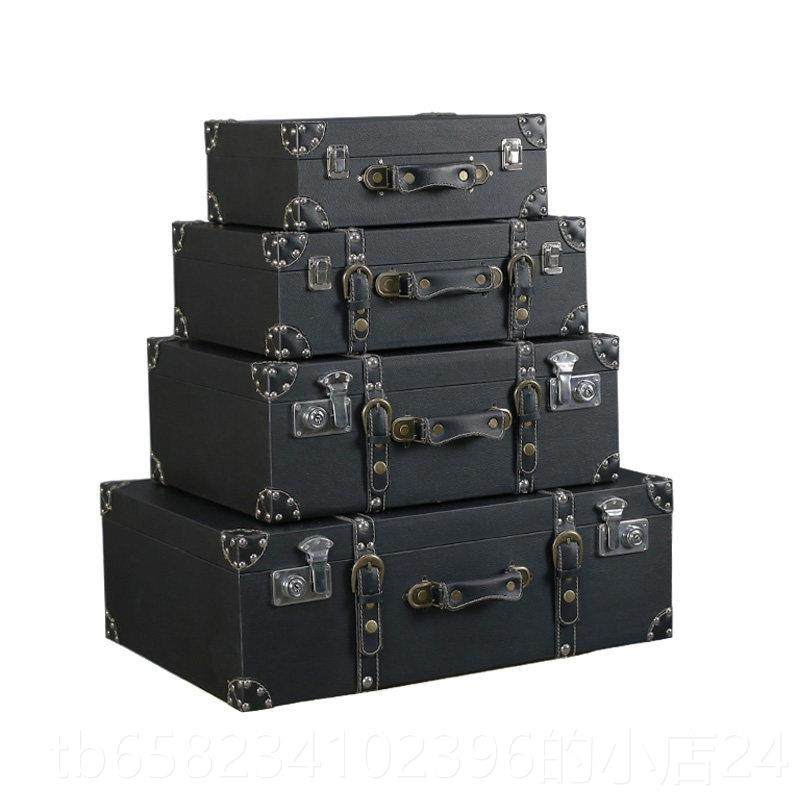 高档覆古老列式皮箱彷覆窗古手箱定制箱子橱陈样板间木箱道具行李