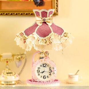 高档欧式卧室床头灯布情侣熊公主儿艺房可爱温童馨结暖光台灯婚礼