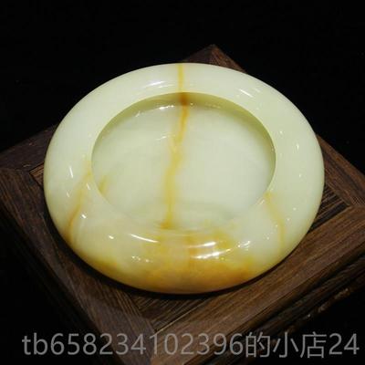 高档热卖家石用大号天然玉石烟灰缸客厅头创意礼品公石材摆件定办