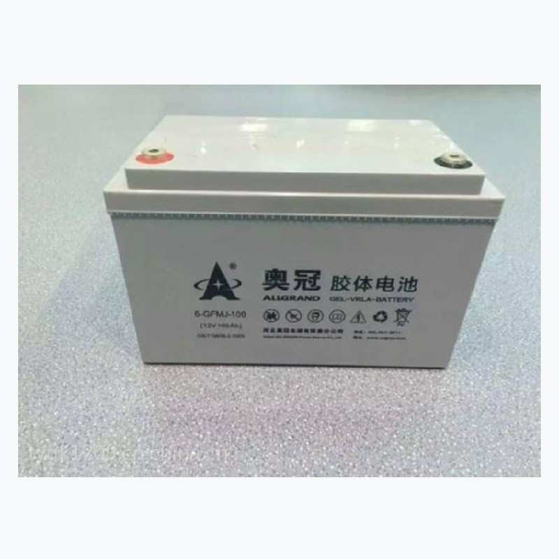 奥冠蓄电池12V100AH胶体免维护 6GFMJ-100 太阳能 直流屏储能电源