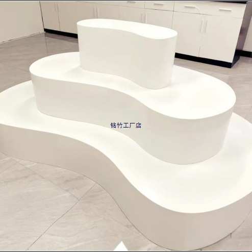 中岛台展示台鲜花鞋包服饰店展示柜流水异形网红展示柜中岛云朵台