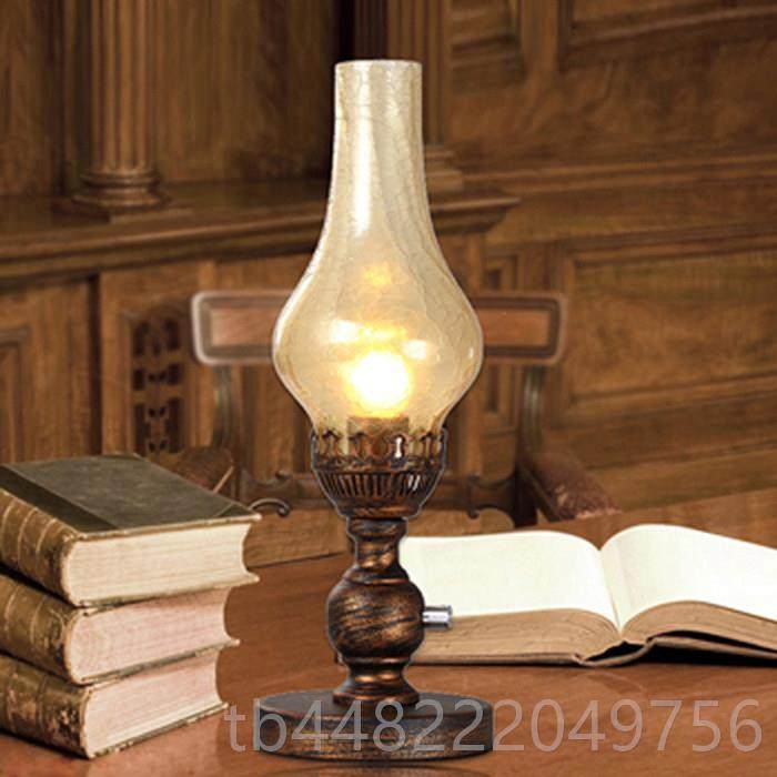 正品老式煤油灯调欧式台民国复古灯怀旧老家具卧室头灯创意床可光