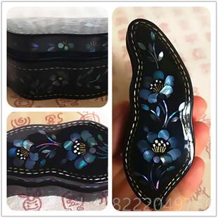 正品平遥推光漆器螺钿贝镶装嵌首盒胭脂饰盒项壳炼盒戒指盒拍古戏