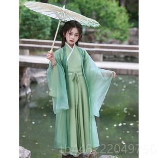 正品绝美女2童汉服魏晋古风战 国袍02新5款儿童古装小女孩出超仙