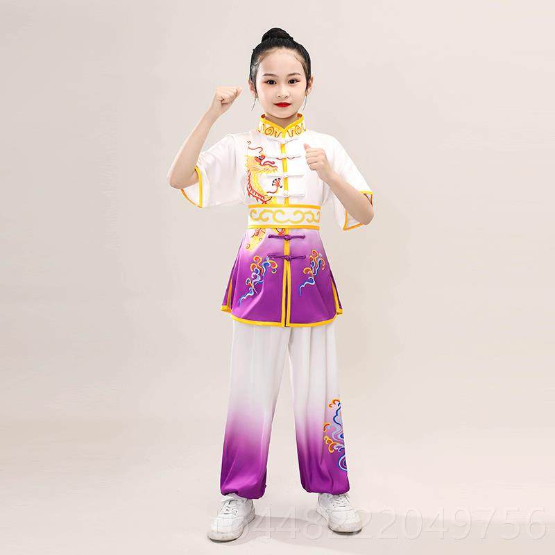 正品儿服童武术服演体考武男术竞赛比赛表服女太极练功渐变色训练