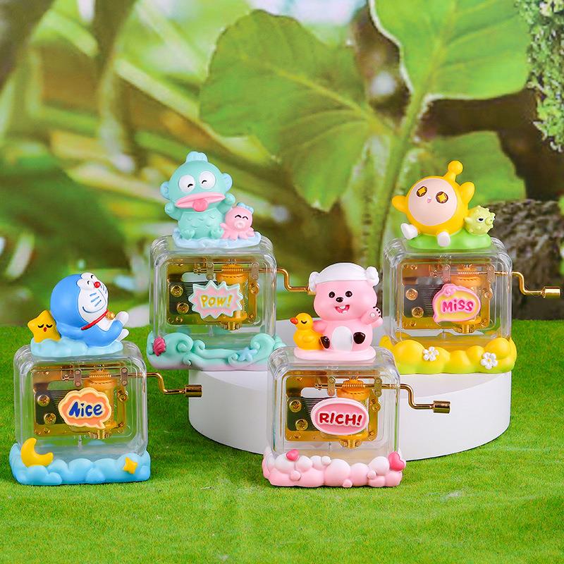 新款惬意时光手摇八音盒办公室桌面装饰品摆件创意音乐盒学生礼品