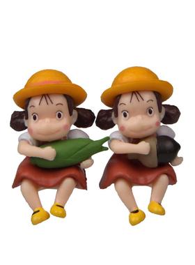 卡通坐姿抱玉米橡皮果小妹妹创意园艺微景观DIY造景公仔工艺品