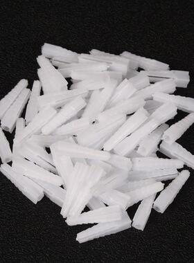 海雷白色6mm膨胀管方形卡子水泥塑料堵头PE膨胀管800粒