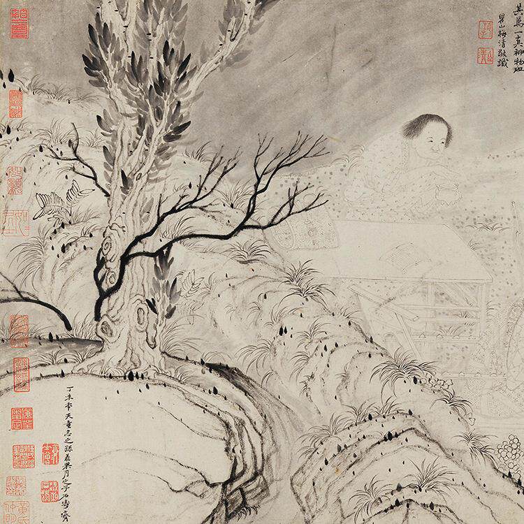 清石涛十六阿罗应真图卷长卷挂轴卷轴真迹复制品名人字画国画手卷