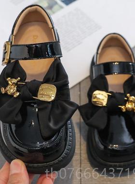 正品童鞋子春秋新款儿女童单鞋黑色皮鞋学女孩宝宝主公鞋小生真皮